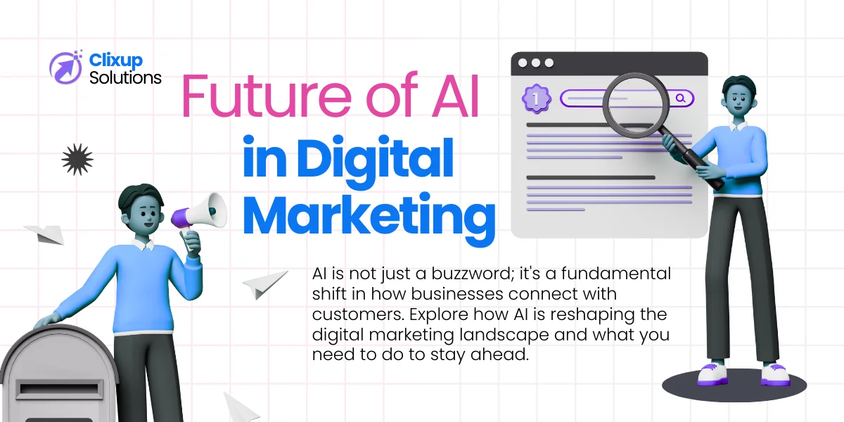 A futuristic cityscape representing the future of AI in marketing